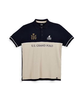 Polo blu e beige 100% cotone US61503M L