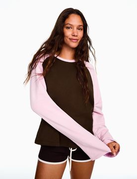 T-Shirt Manches Longues Raglan M Marron