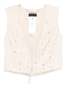 Gilet gessato con decorazioni