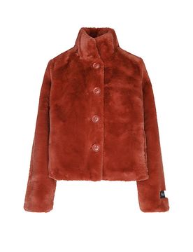 Chaqueta efecto pelo VIE rojo oscuro 34