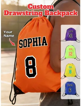 Piezas, Mochila de cuerdas deportiva multicolor personalizada, bolsa de cuerdas con nombre y número personalizados, saco atlético para gimnasio, pla - Shein - FashionsVida