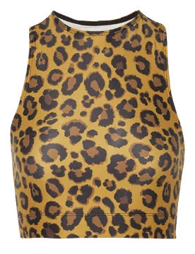 Sport Racer cropped leopard-print stretch top - Adam Selman - FashionsVida