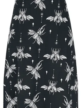 Gothic Kleid lang - Maxikleid mit Alloverprint - M - für Damen - Größe M - schwarz - Frauen - female - Gothicana by EMP - FashionsVida