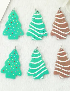 Pcs Christmas Tree Cake Charms Creative Acrylic Pendant Fashion Accessories For Diy Making - Aliexpress - FashionsVida