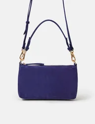 Leather Cross Body Bag Cobalt female