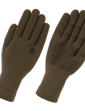Guanti invernali ciclismo merino knit waterproof verde militare