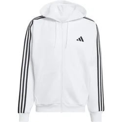 Essentials 3-Stripes Fleece Full-Zip Herren Kapuzensweater, weiß 2XL