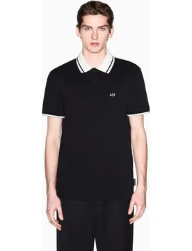 Polo de hombre manga corta con logo en el cuello - Armani Exchange - FashionsVida