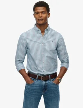 Superdry Herren Klassisches Oxford-hemd mit Langen Ärmeln Navy - Größe: L - 64.99 - FashionsVida
