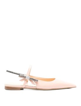 Slingback Flats Crystal Cube