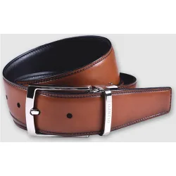 Cinturón de hombre reversible en piel. Hecho en España