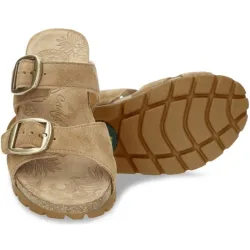 Sandalias de pala de mujer en velour en color
