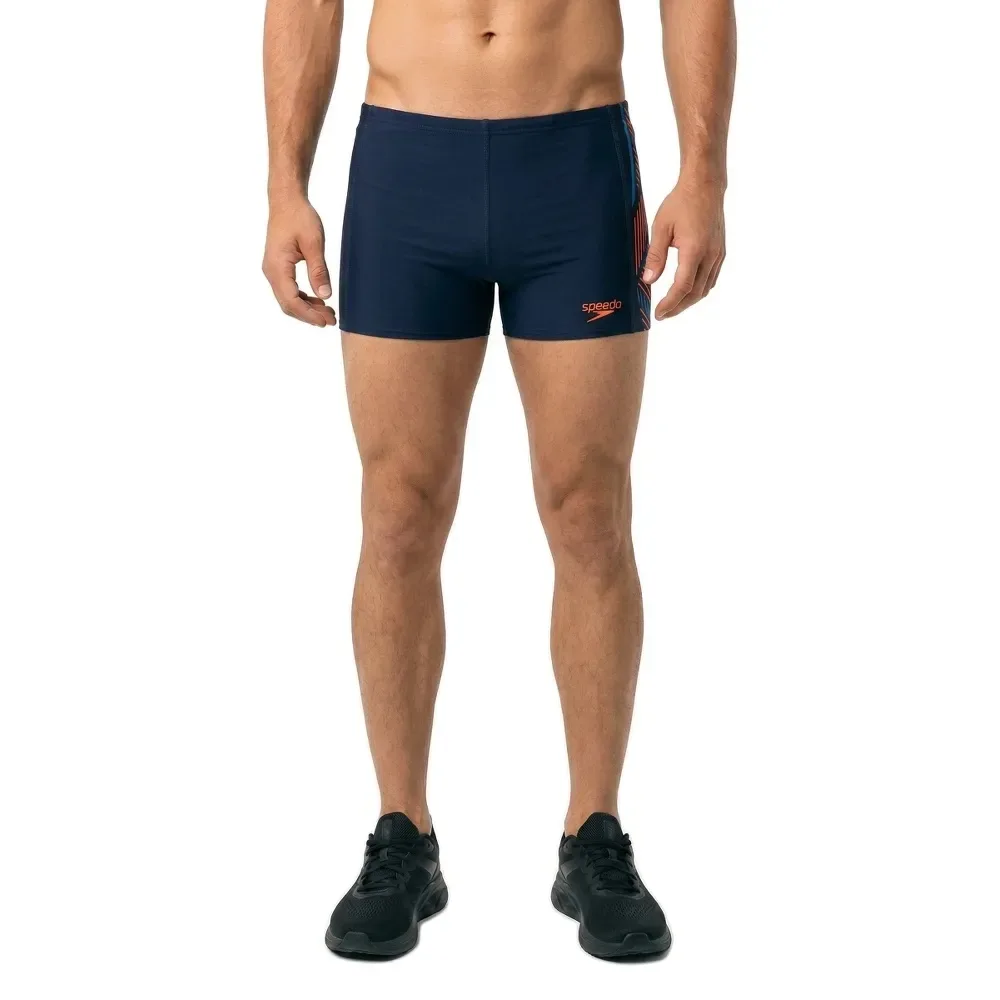 Tech Panel Swimming Boxer True Navy / Volcanic Orange / True Cobalt UK 40 Men - Speedo - FashionsVida