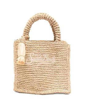 Borsa Vanity mini in rafia con tracolla