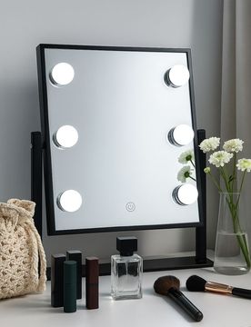 Specchio cosmetico con illuminazione LED - nero