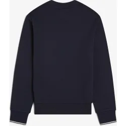 Sudadera de hombre con cuello redondo y ribete de dos franjas