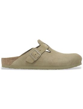 Para mujer. 1025844 Zuecos de Piel Boston (Ajuste Estrecho) pistacho (36), Plano, Ninguno, Casual