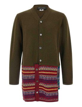 Jacquard Insert Cardigan