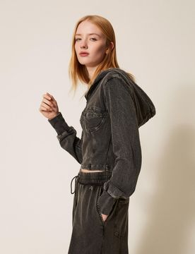 Sweat-shirt bustier avec capuche