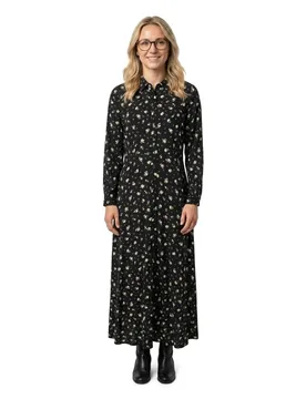 Vestito Lungo A Maniche 3/ Savanna Black / Petia XL - Yas - FashionsVida