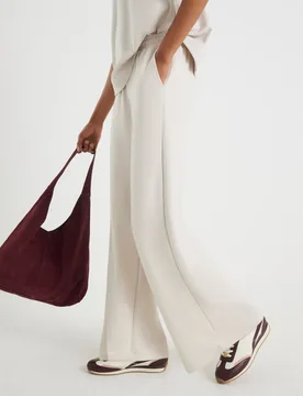 Drawstring Wide Leg Joggers Cream female - River Island - FashionsVida