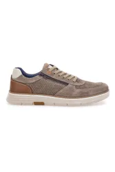 Scarpe stringate taupe traforate con zip laterale 26111008 42