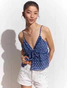 Top lazos chifon print - Green Coast - FashionsVida