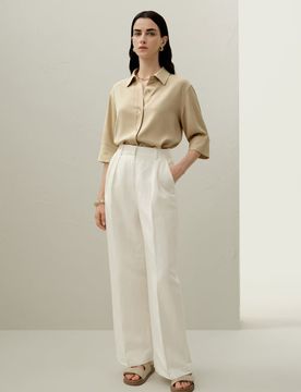Donna Camicia Crêpe Seta Elegante XS