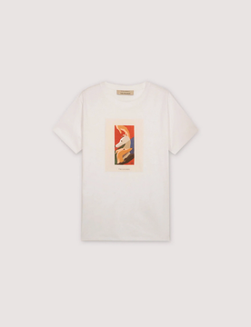T-shirt con stampa uomo bianco