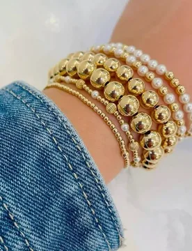 VKVVA Fashion Jewelry Gold-plated Bead and White Pearl Mixed Stacking Bracelet Set total 6pcs Women Birthday Gifts, Unique Gift - Aliexpress - FashionsVida