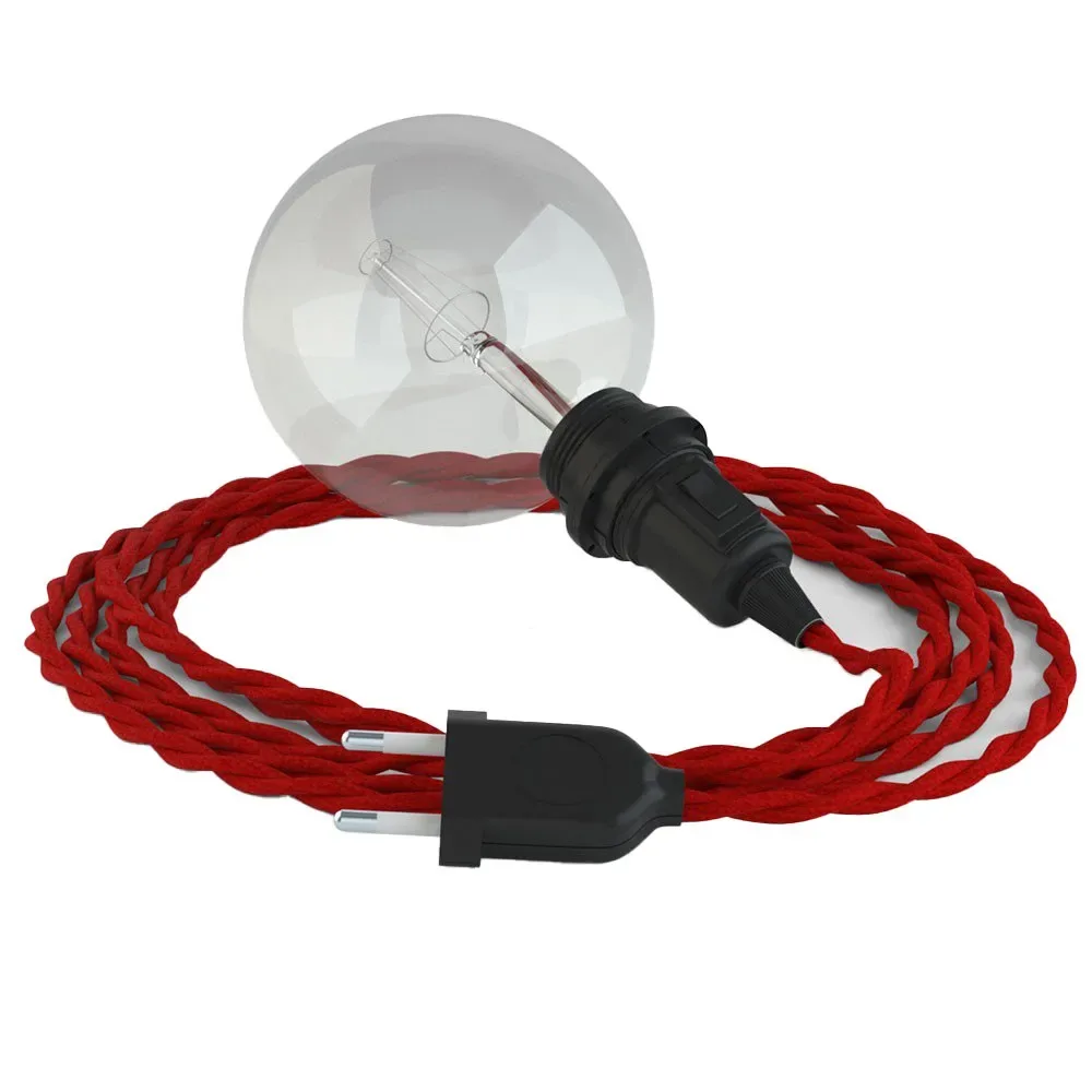 Cables Lampe Suspendue Pour Abat-jour Tm09 3 M Red / Black One Size - Creative - FashionsVida
