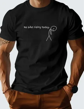 Minimalist Line Art Design,No Bike Riding Today pattern design-100% cotton summer O-neck short sleeve casual printed T-shirt - Aliexpress - FashionsVida