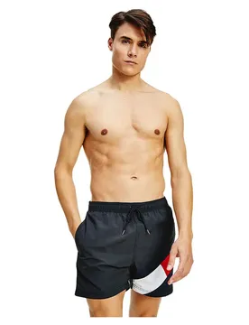 Short De Bain Colour Blocked Slim Fit Mid Black XL