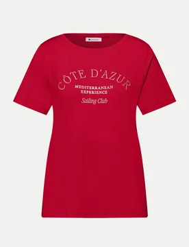 Shirt mit Schriftzug Rot 36 - Street One - FashionsVida