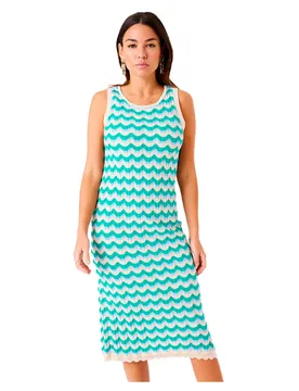 Vestito Midi Senza Maniche F50085 Vivid Green S