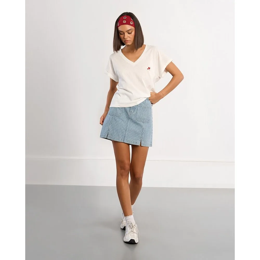 Camiseta de mujer de manga corta estampado corazón - Lili Sidonio - FashionsVida