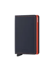 Portefeuille - Slimwallet mat bleu nuit-orange bleu marine