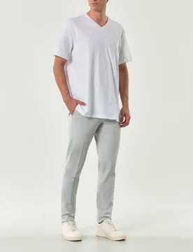 Pantaloni chino Brad ghiaccio in micro armatura di cotone stretch - Michael Coal - FashionsVida