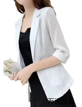 Linen Small Blazer Women's Thin Sunscreen 2025 New Suit Jacket Short Summer - Aliexpress - FashionsVida