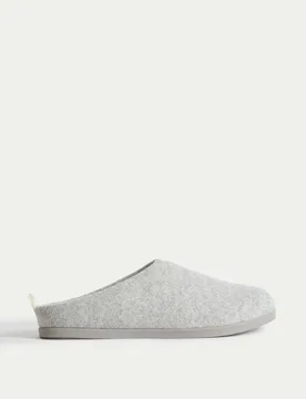 Felt Back Tab Mule Slippers Light Grey female - M&S - FashionsVida