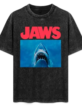 Jaws Classic Movie Poster Detailed T-Shirt Basic Simple Casual Short Sleeve Tee - Aliexpress - FashionsVida