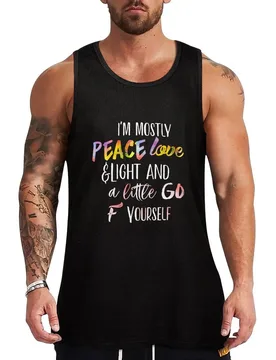 I'm mostly peace love and light and a little go f yourself t shirt rainbow colors Tank Top Classic Fit Undershirt Everyday Wear - Aliexpress - FashionsVida
