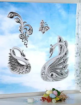 Fensterbild "Schwäne" mit Strass - 3Pagen - FashionsVida