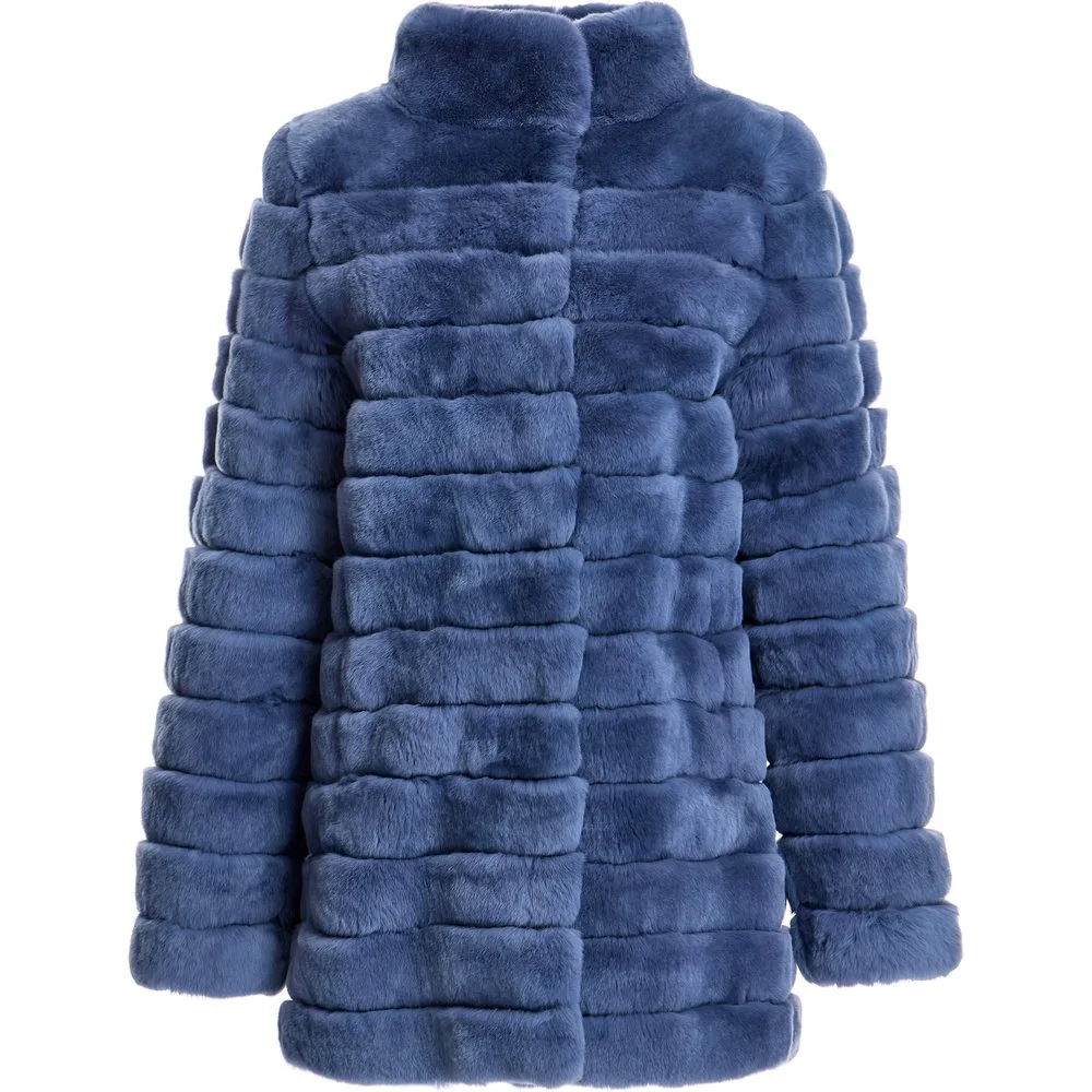 Chaquetón de pelo de mujer de rabbit horizontal - Maximilian - FashionsVida