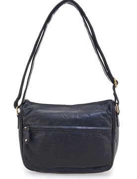 Borsa nera in vera pelle con zip CLASS BA3544TI