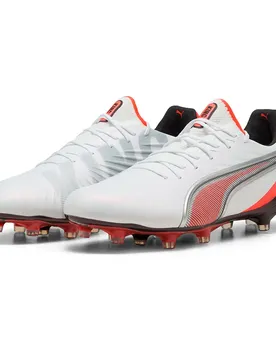 Chaussures De Football King Ultimate Fg/ag White / Silver / Glowing Red / Black EU 44