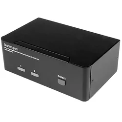 Kvm Displayport Moniteur Dual 2 Ports 4k Black One Size unisex
