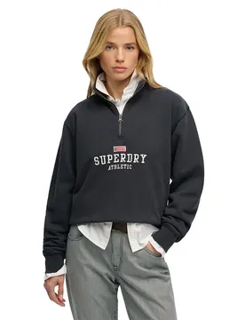 Felpa Con Mezza Zip Athletic Essential Graphic Eclipse Navy M