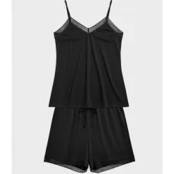 Pijama corto de mujer tejido liso