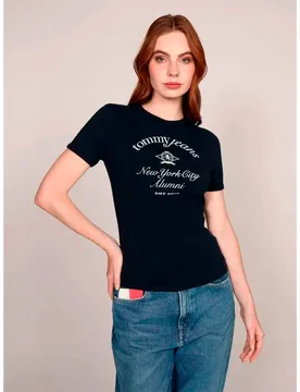 T-shirt à Manches Courtes Dw0dw20323 Blue L - Tommy hilfiger - FashionsVida